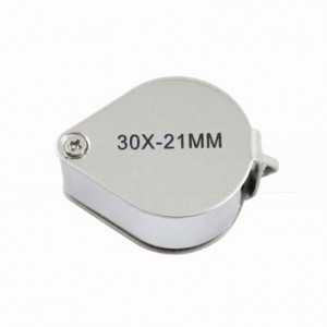 Prenosná klenotnícka lupa s 30x zväčšením strieborná