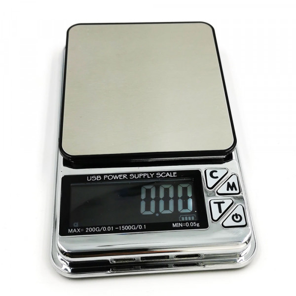 CD-123 Digitálna mikrováha s duálnym rozsahom 200g/0,01g/1500g/0,1g s USB napájaním